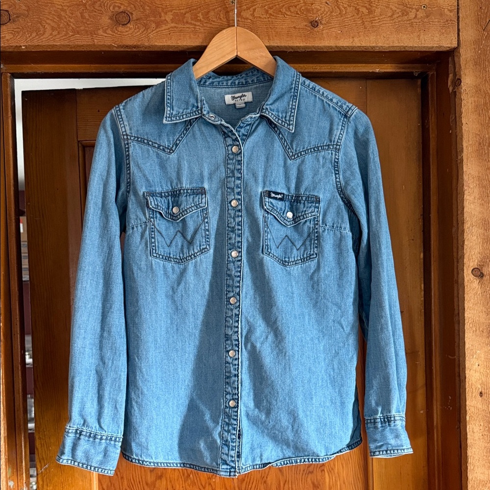 Wrangler Blue Denim Western Shirt
